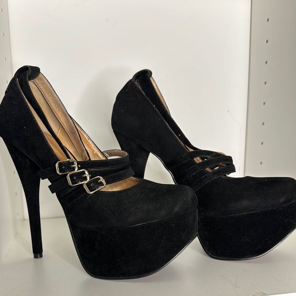 Elegant Black Women's Platform Heels